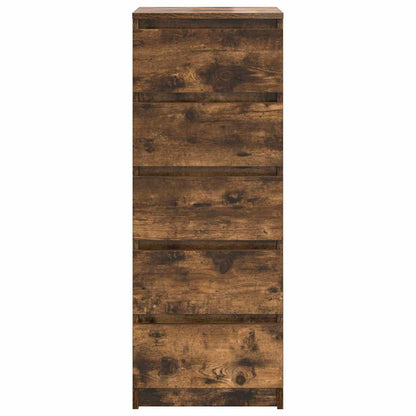 Sideboard with Drawers Smoked Oak 37.5x35x99 cm Engineered Wood