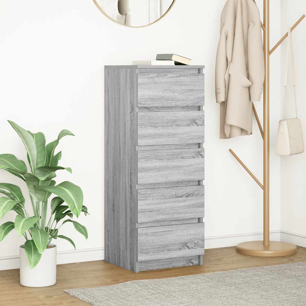 Sideboard with Drawers Grey Sonoma 37.5x35x99 cm Engineered Wood