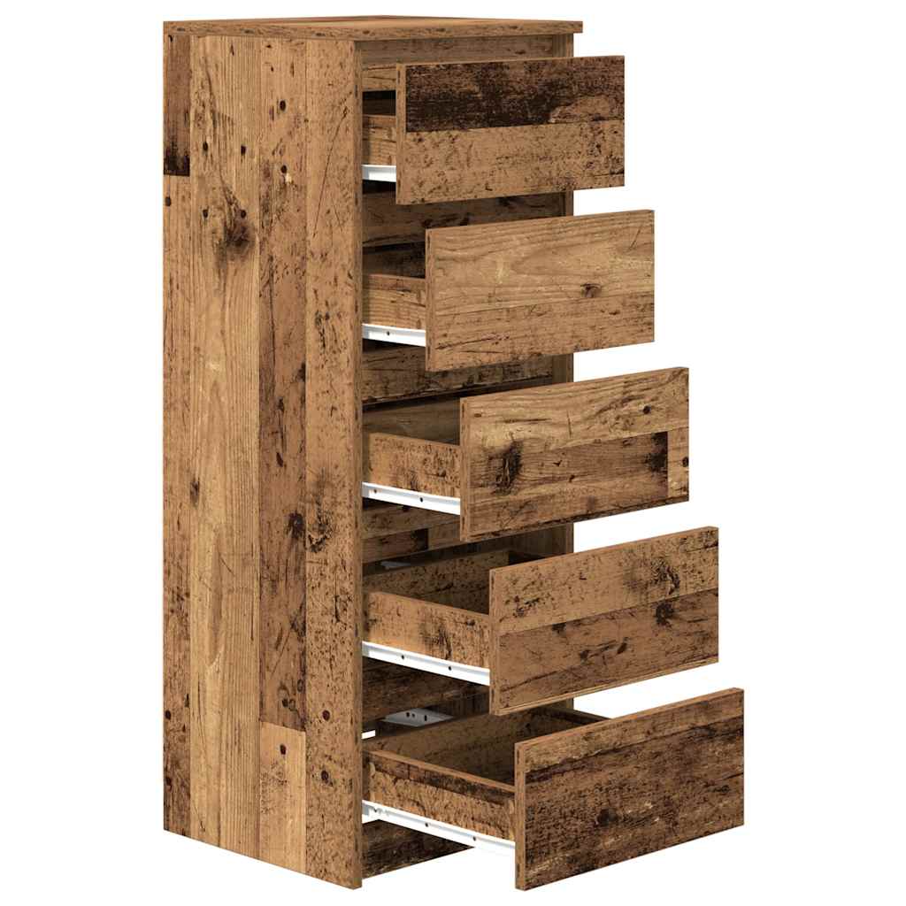 Sideboard with Drawers Old Wood 37.5x35x99 cm Engineered Wood