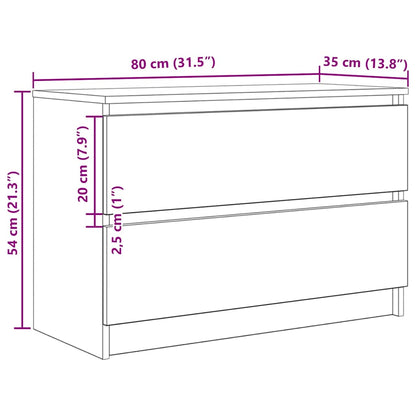 TV Cabinet White 80x35x54 cm Engineered Wood