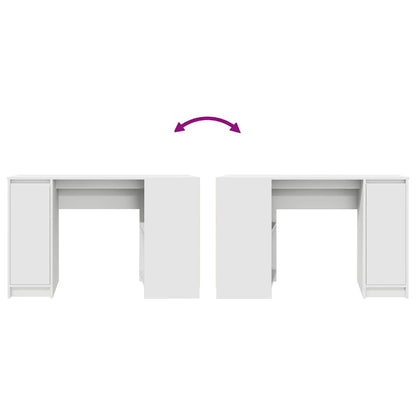 Desk White 120x42x76 cm Engineered Wood