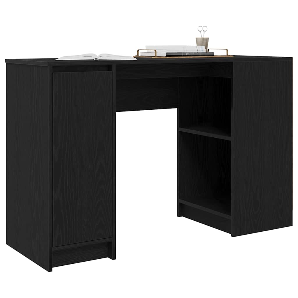 Desk Black Oak 120x42x76 cm Engineered Wood
