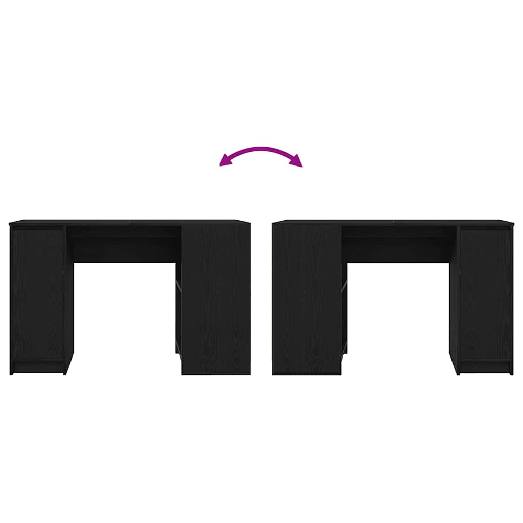 Desk Black Oak 120x42x76 cm Engineered Wood