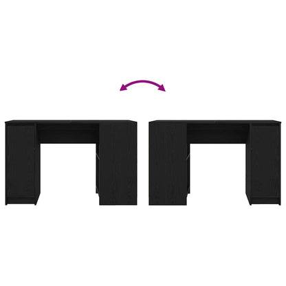 Desk Black Oak 120x42x76 cm Engineered Wood