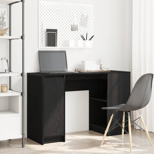 Desk Black Oak 120x42x76 cm Engineered Wood
