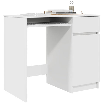 Desk White 86x49x76 cm Engineered Wood