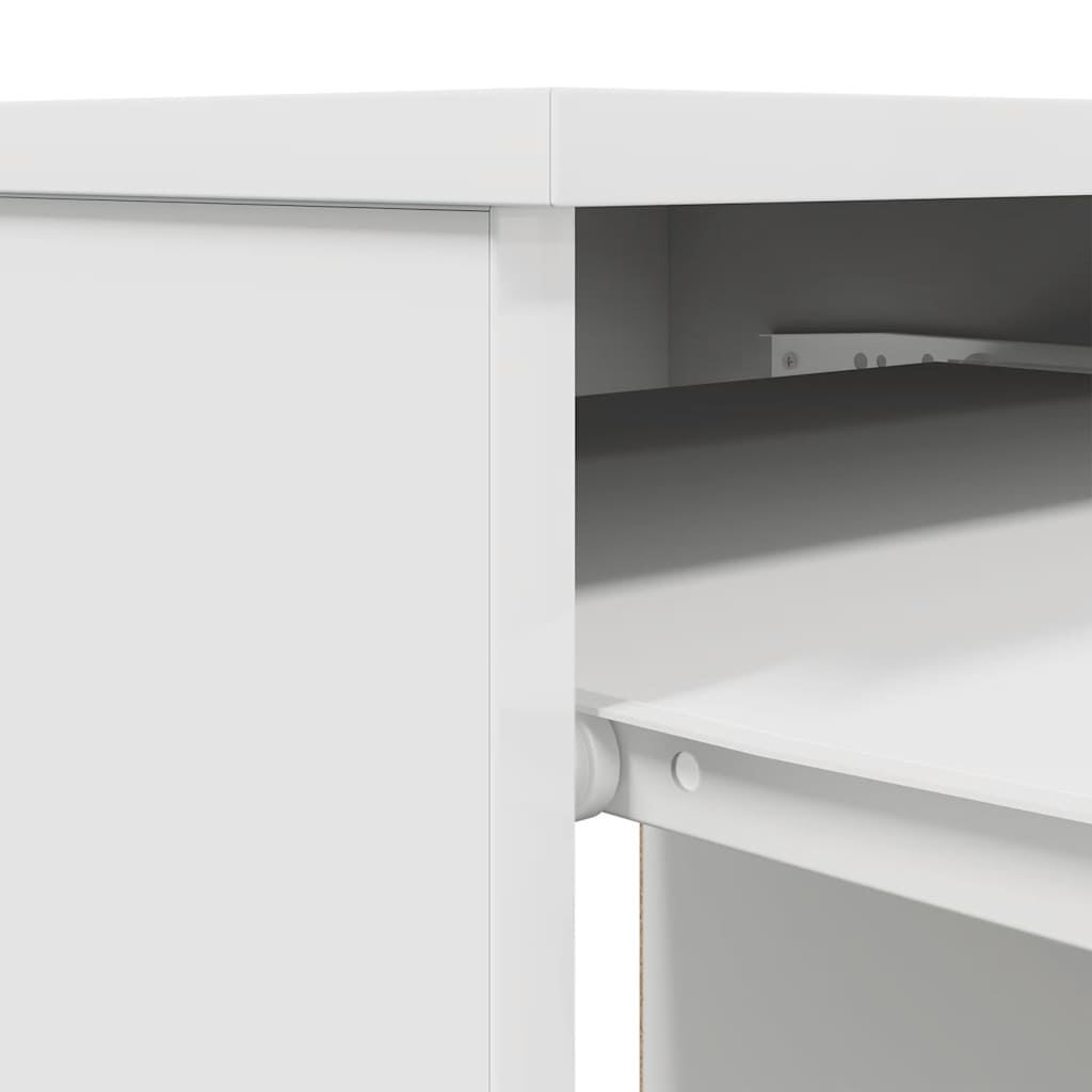 Desk White 86x49x76 cm Engineered Wood