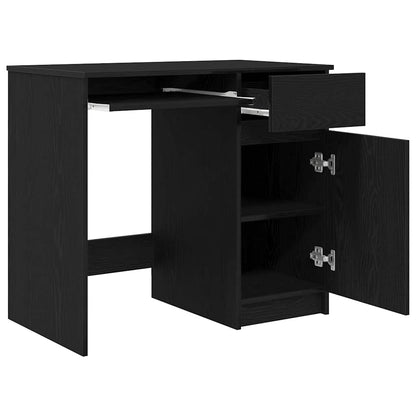 Desk Black Oak 86x49x76 cm Engineered Wood