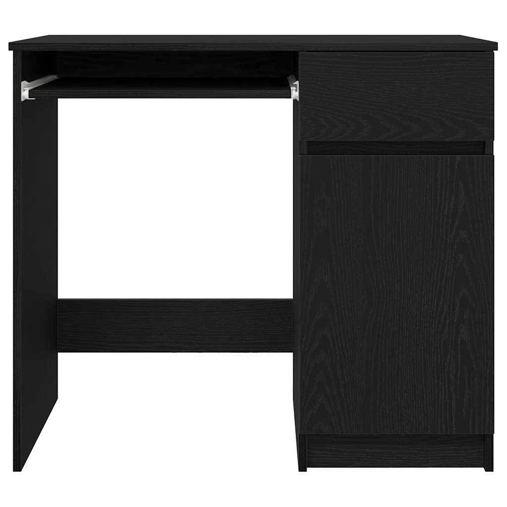 Desk Black Oak 86x49x76 cm Engineered Wood