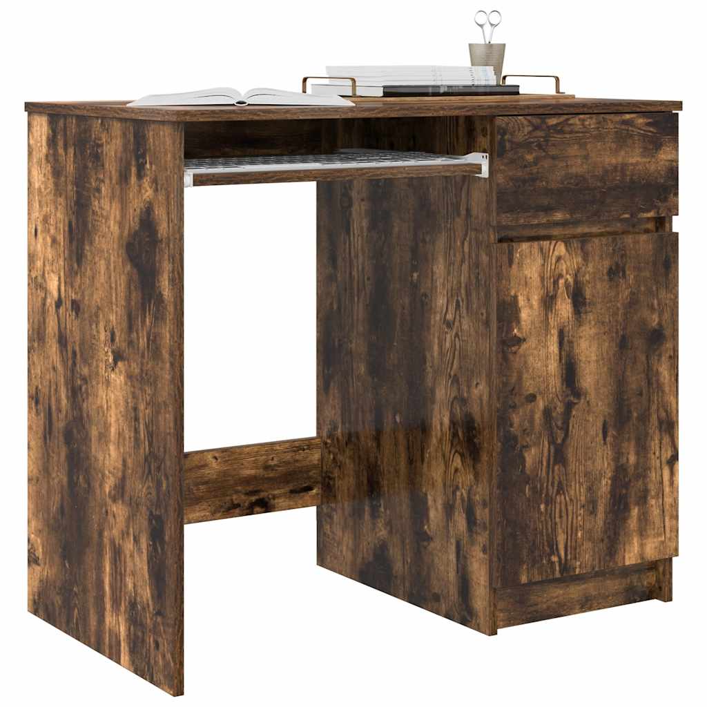 Desk Smoked Oak 86x49x76 cm Engineered Wood