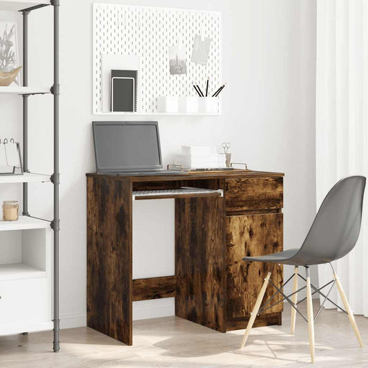 Desk Smoked Oak 86x49x76 cm Engineered Wood