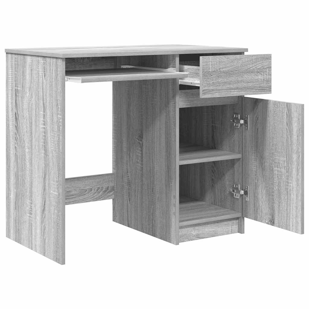 Desk Grey Sonoma 86x49x76 cm Engineered Wood