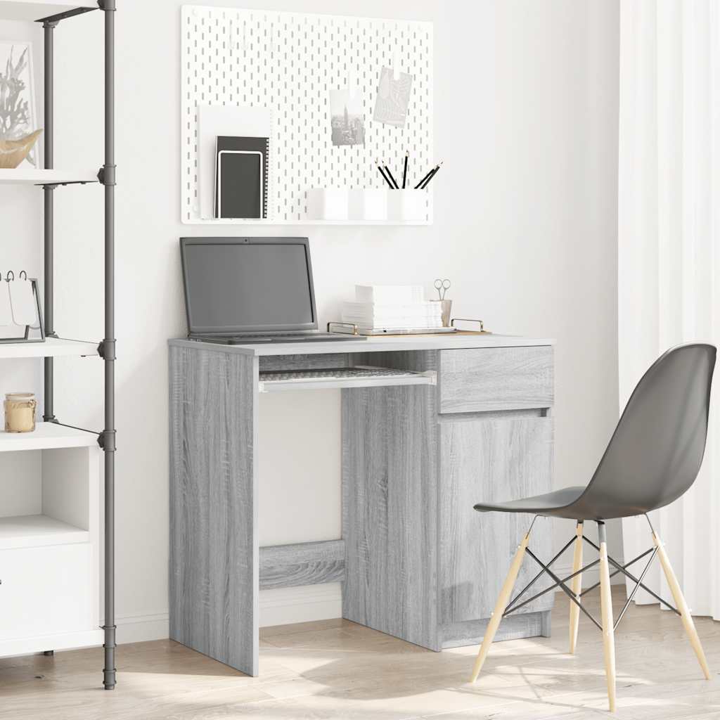 Desk Grey Sonoma 86x49x76 cm Engineered Wood