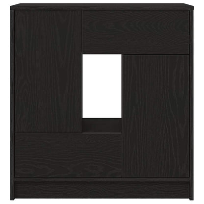 Sideboard with Drawers and Doors Black Oak 70.5x34x74.5 cm