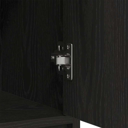 Sideboard with Drawers and Doors Black Oak 70.5x34x74.5 cm