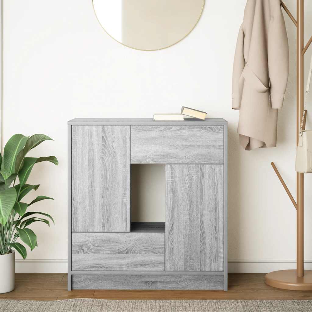 Sideboard with Drawers and Doors Grey Sonoma 70.5x34x74.5 cm