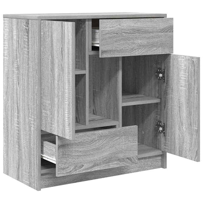 Sideboard with Drawers and Doors Grey Sonoma 70.5x34x74.5 cm