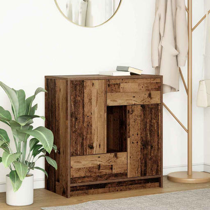Sideboard with Drawers and Doors Old Wood 70.5x34x74.5 cm