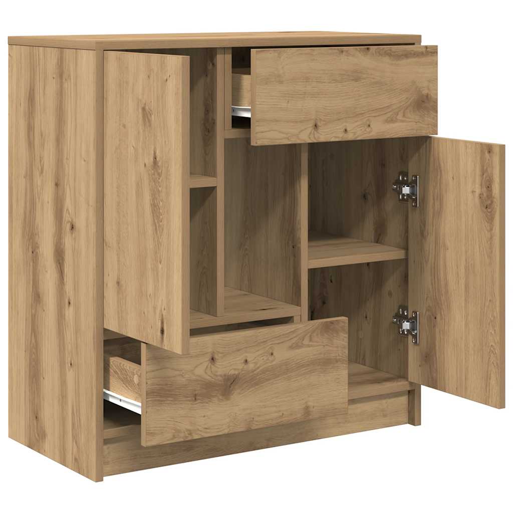 Sideboard with Drawers and Doors Artisan Oak 70.5x34x74.5 cm