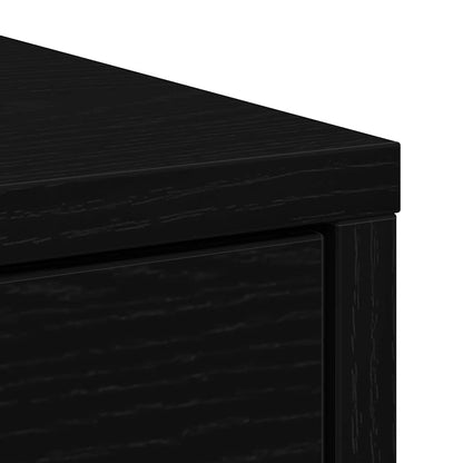 Sideboard with Drawers and Doors Black Oak 73x31x90 cm