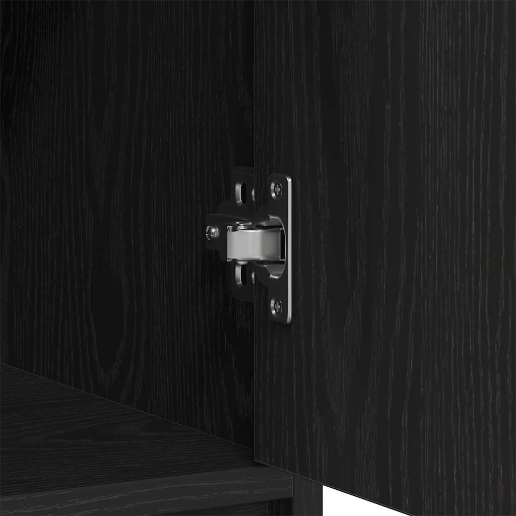 Sideboard with Drawers and Doors Black Oak 73x31x90 cm