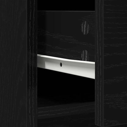 Sideboard with Drawers and Doors Black Oak 73x31x90 cm