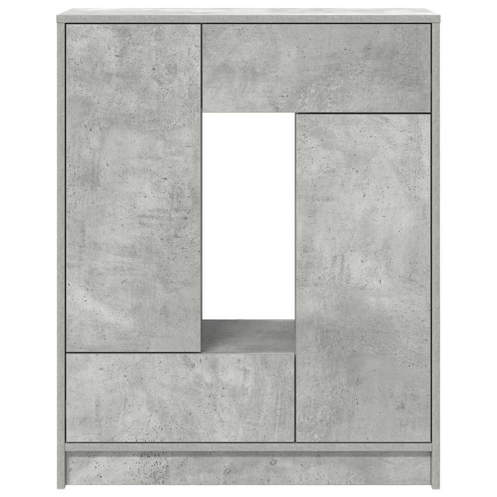 Sideboard with Drawers and Doors Concrete Grey 73x31x90 cm