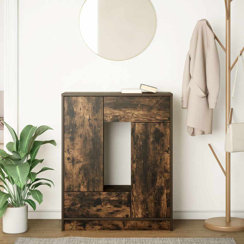Sideboard with Drawers and Doors Smoked Oak 73x31x90 cm