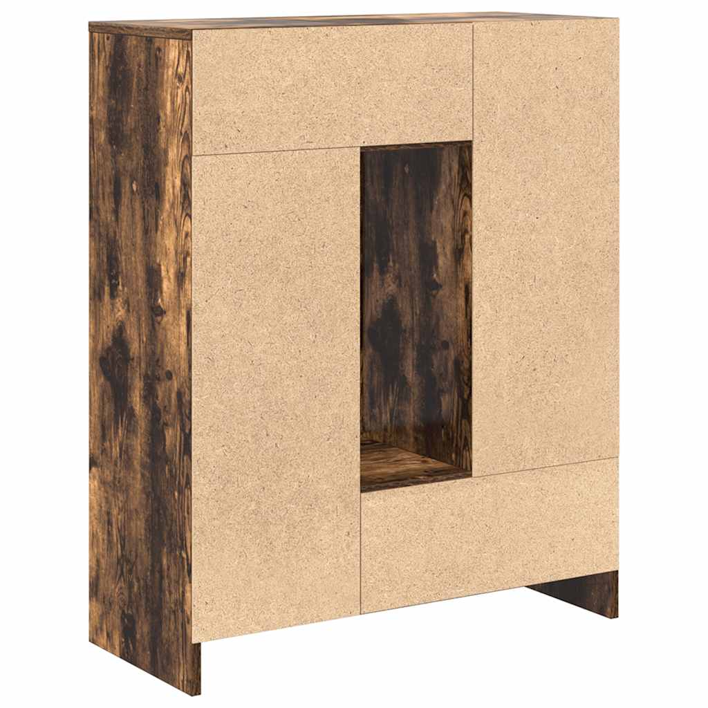 Sideboard with Drawers and Doors Smoked Oak 73x31x90 cm