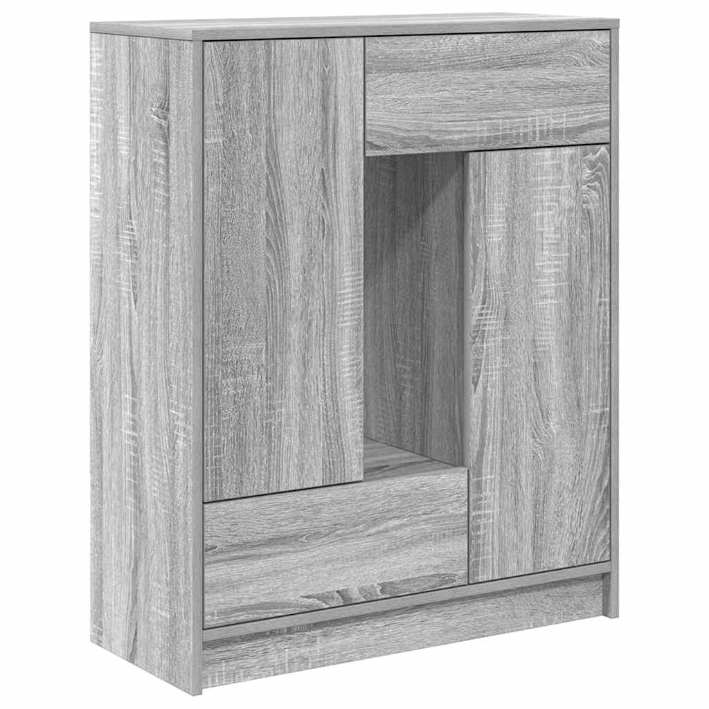 Sideboard with Drawers and Doors Grey Sonoma 73x31x90 cm