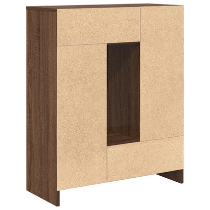 Sideboard with Drawers and Doors Brown Oak 73x31x90 cm