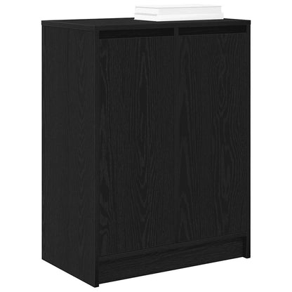Shoe Cabinet Black Oak 57x34x76 cm Engineered Wood