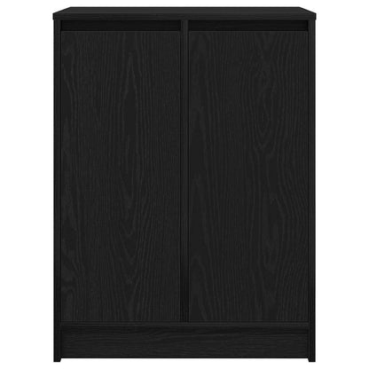 Shoe Cabinet Black Oak 57x34x76 cm Engineered Wood