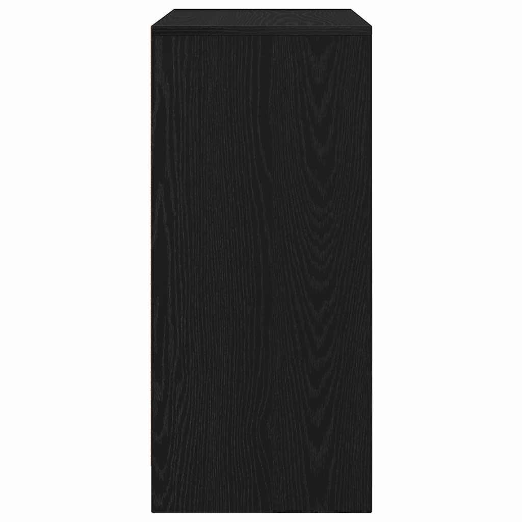 Shoe Cabinet Black Oak 57x34x76 cm Engineered Wood