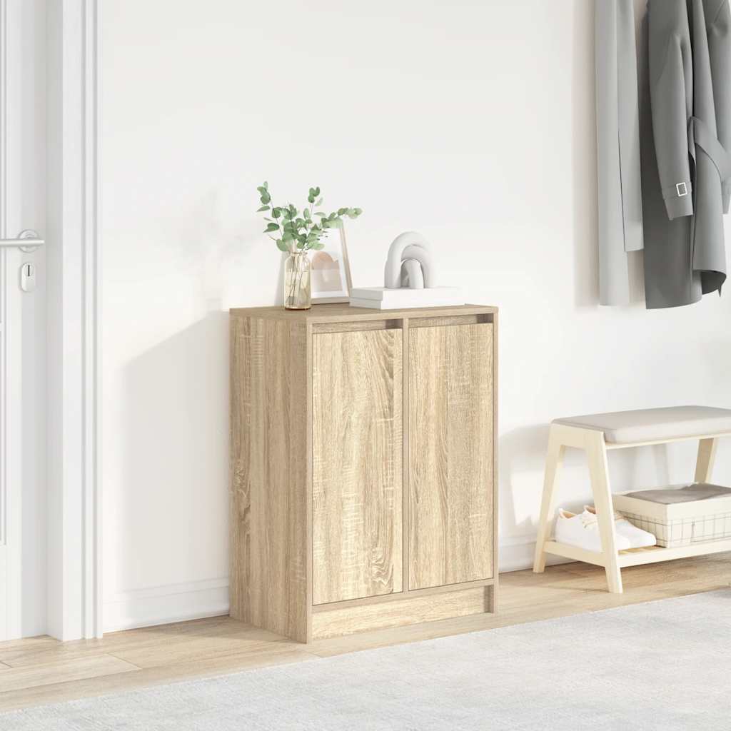 Shoe Cabinet Sonoma Oak 57x34x76 cm Engineered Wood
