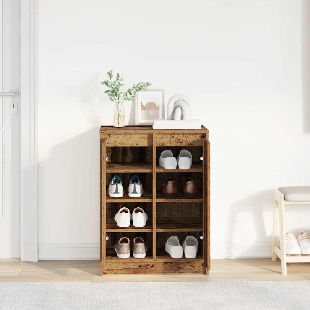 Shoe Cabinet Old Wood 57x34x76 cm Engineered Wood