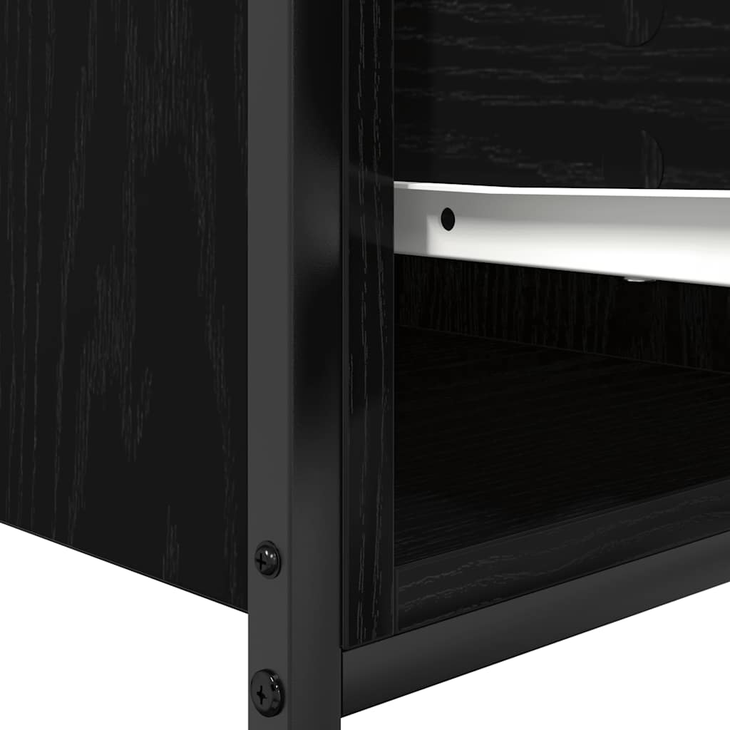 Bathroom Basin Cabinet with Drawers Black Oak 90x34,5x60 cm