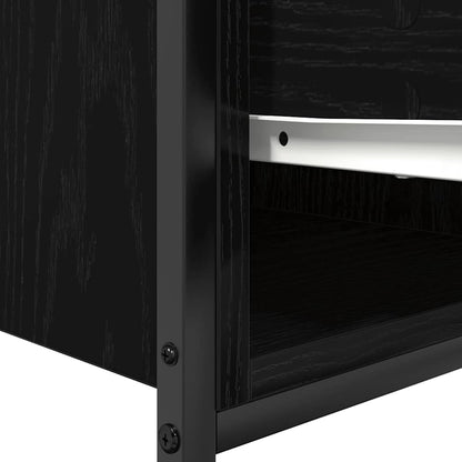 Bathroom Basin Cabinet with Drawers Black Oak 90x34,5x60 cm