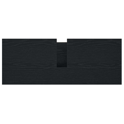 Bathroom Basin Cabinet with Drawers Black Oak 90x34,5x60 cm