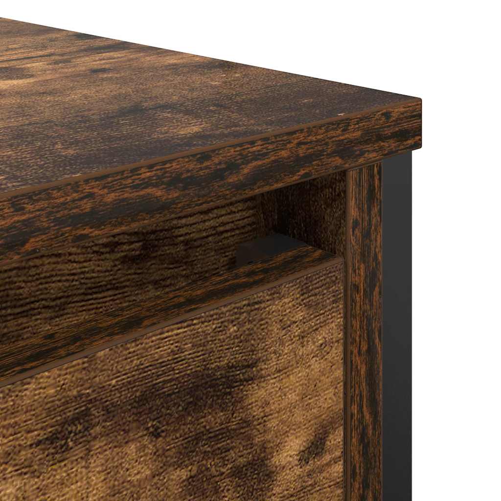 Bathroom Basin Cabinet with Drawers Smoked Oak 90x34.5x60 cm