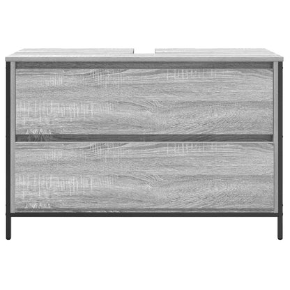 Bathroom Basin Cabinet with Drawers Grey Sonoma 90x34,5x60 cm
