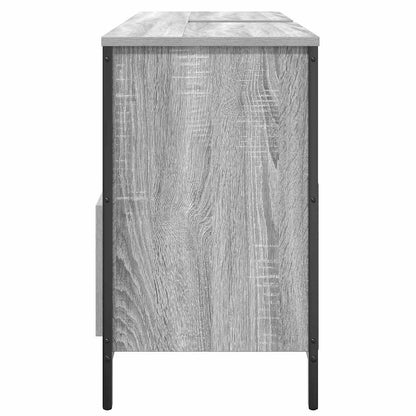 Bathroom Basin Cabinet with Drawers Grey Sonoma 90x34,5x60 cm