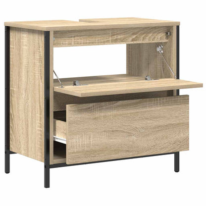 Bathroom Basin Cabinet with Drawers Sonoma Oak 60x34,5x60 cm