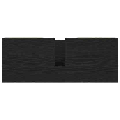 Basin Cabinet with Drawers Black Oak 90x34.5x60 cm