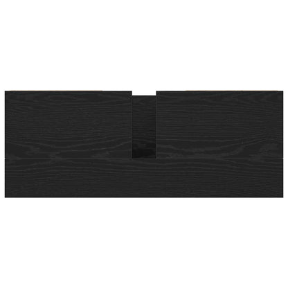 Basin Cabinet with Drawers Black Oak 90x34,5x60 cm