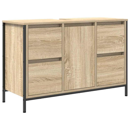 Basin Cabinet with Drawers Sonoma Oak 90x34,5x60 cm