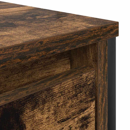 Basin Cabinet with Drawers Smoked Oak 90x34,5x60 cm