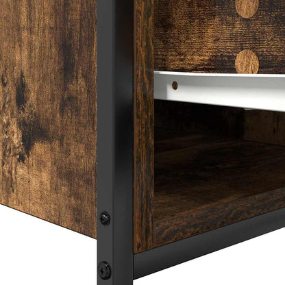 Basin Cabinet with Drawers Smoked Oak 90x34,5x60 cm
