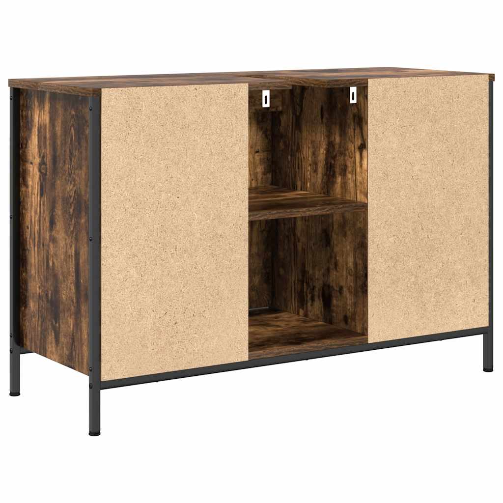 Basin Cabinet with Drawers Smoked Oak 90x34.5x60 cm