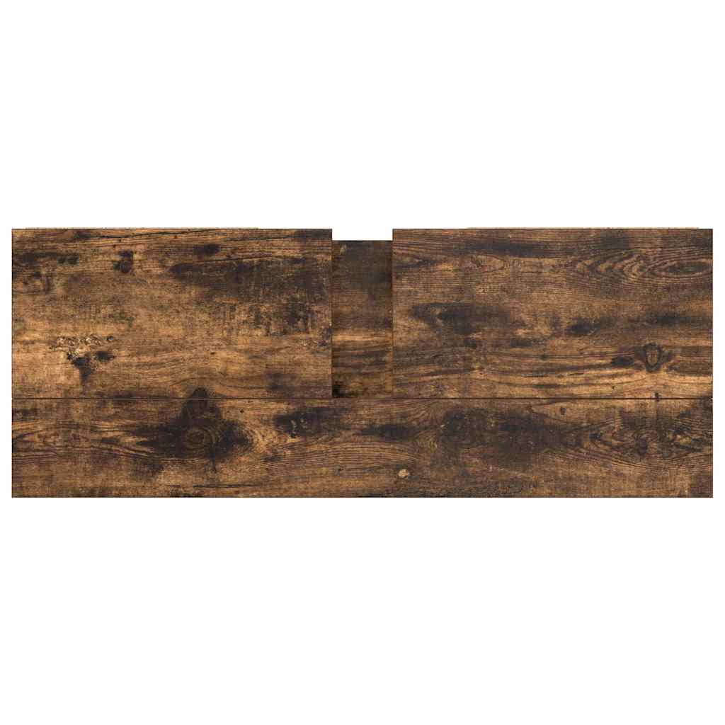 Basin Cabinet with Drawers Smoked Oak 90x34.5x60 cm